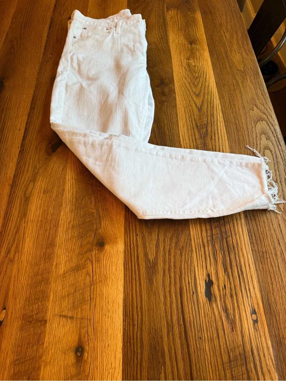 J. Crew White Women's Skinny Jeans with Frayed Hem